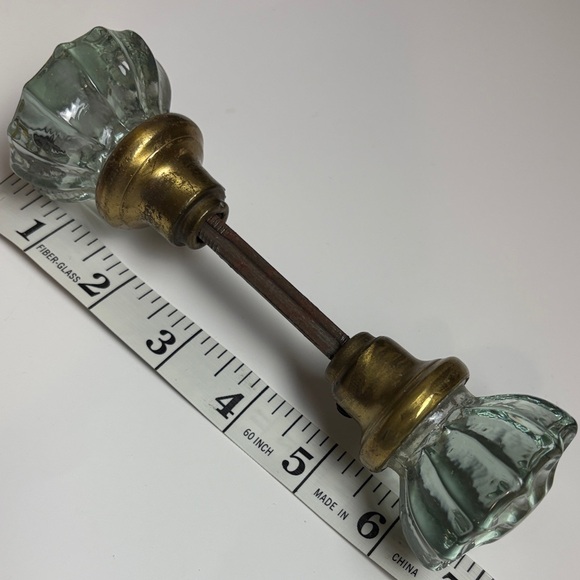 Vintage Glass and Brass Door Knob - Picture 8 of 14
